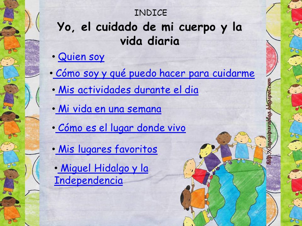 Yo, el cuidado de mi cuerpo y la vida diaria