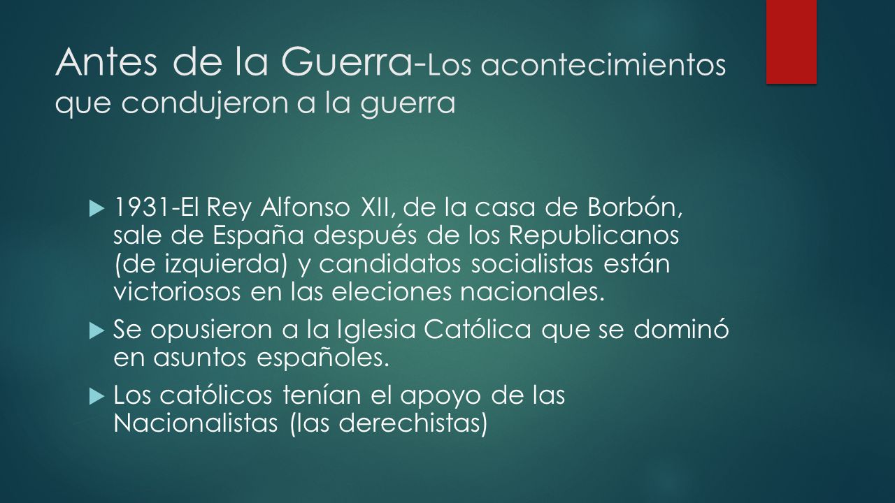 Antes de la Guerra-Los acontecimientos que condujeron a la guerra