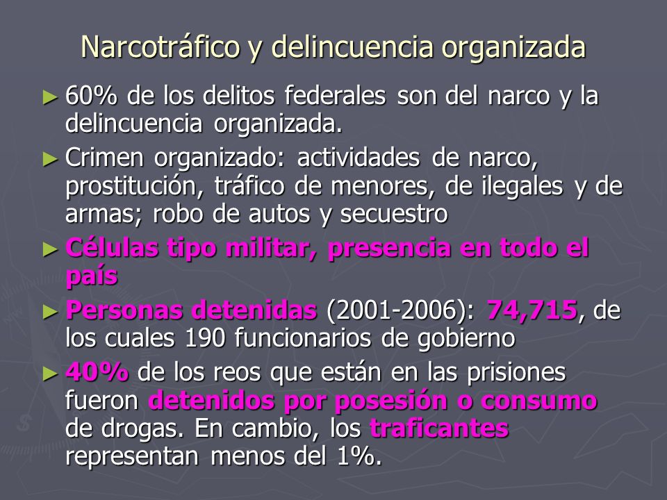 Narcotráfico y delincuencia organizada