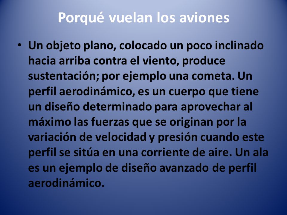 Porqué vuelan los aviones