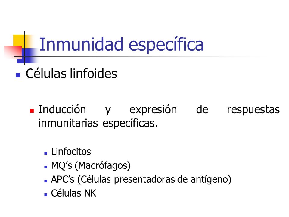 Inmunidad específica Células linfoides