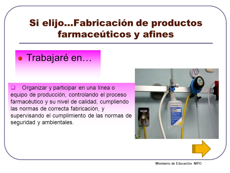 Si elijo…Fabricación de productos farmaceúticos y afines