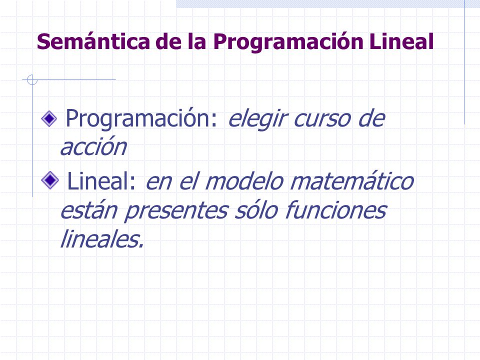 Semántica de la Programación Lineal
