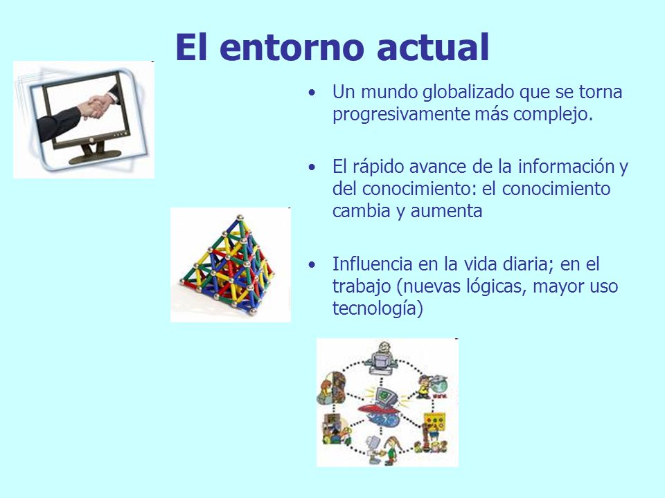 El entorno actual Un mundo globalizado que se torna progresivamente más complejo.