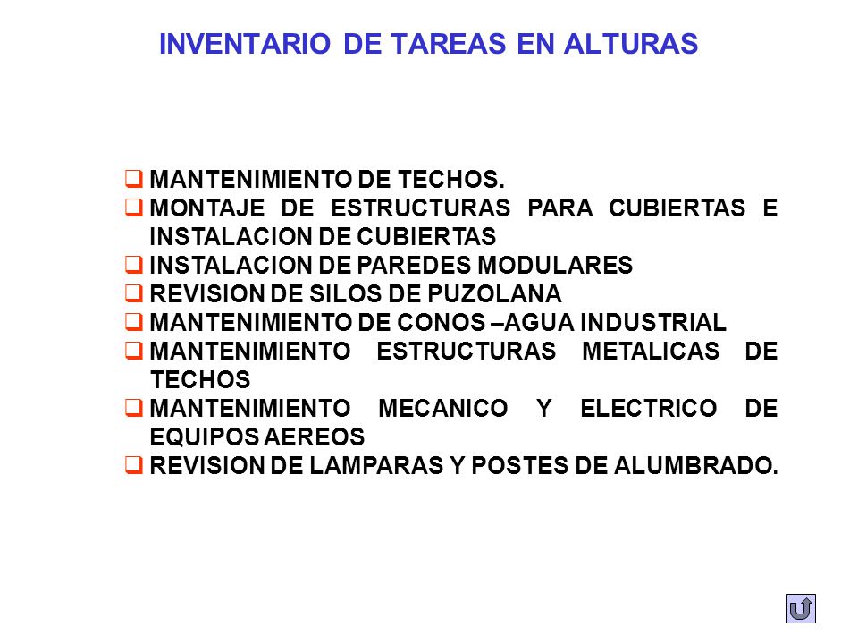INVENTARIO DE TAREAS EN ALTURAS