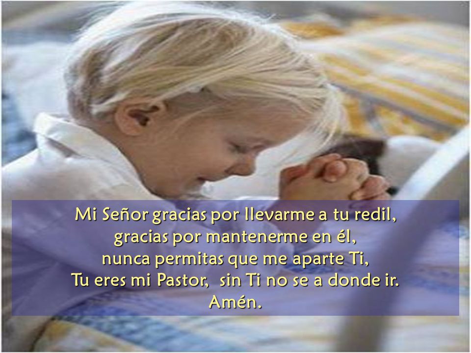 Mi Señor gracias por llevarme a tu redil,