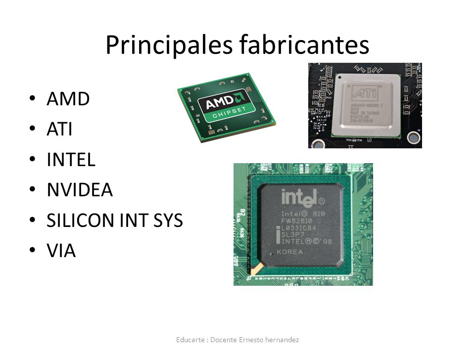 Principales fabricantes