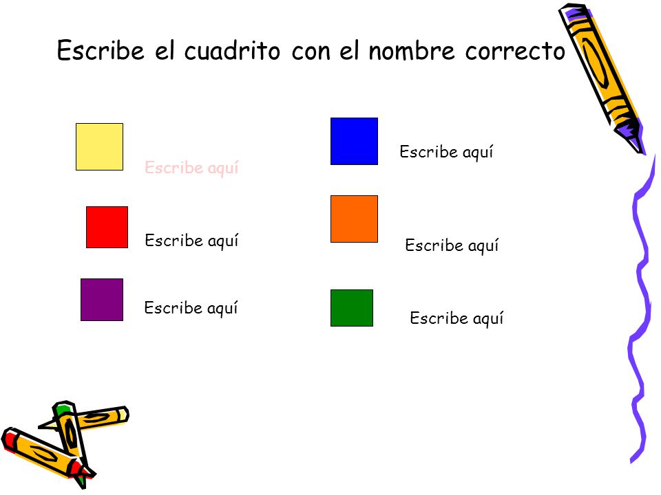 Escribe el cuadrito con el nombre correcto