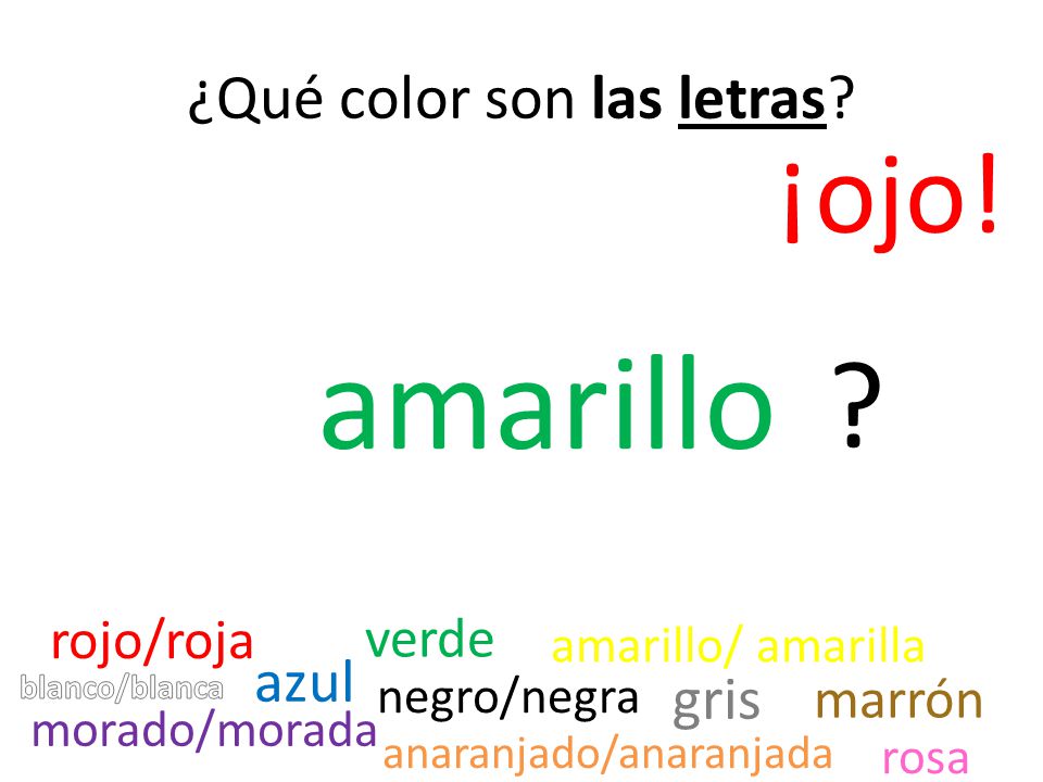 ¿Qué color son las letras
