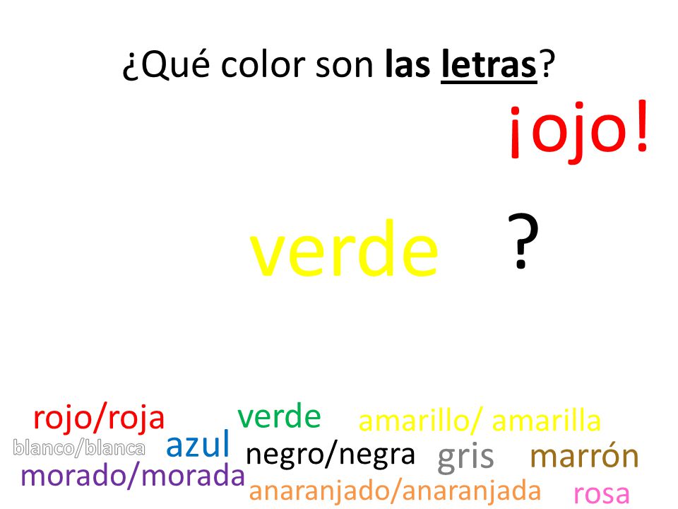 ¿Qué color son las letras