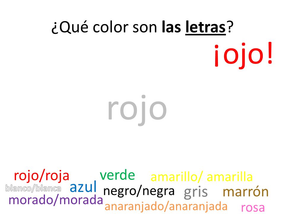 ¿Qué color son las letras