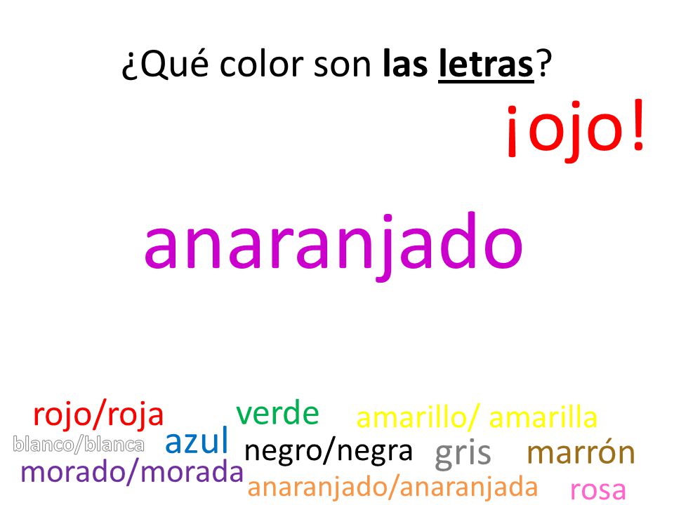 ¿Qué color son las letras