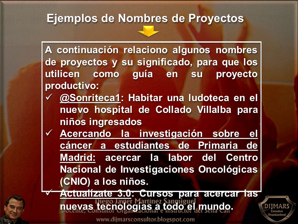 Ejemplos de Nombres de Proyectos