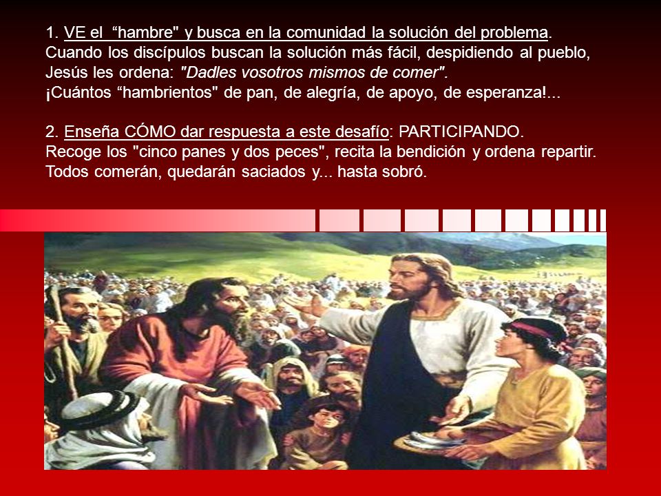 1. VE el hambre y busca en la comunidad la solución del problema