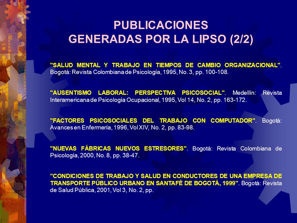 PUBLICACIONES GENERADAS POR LA LIPSO (2/2)
