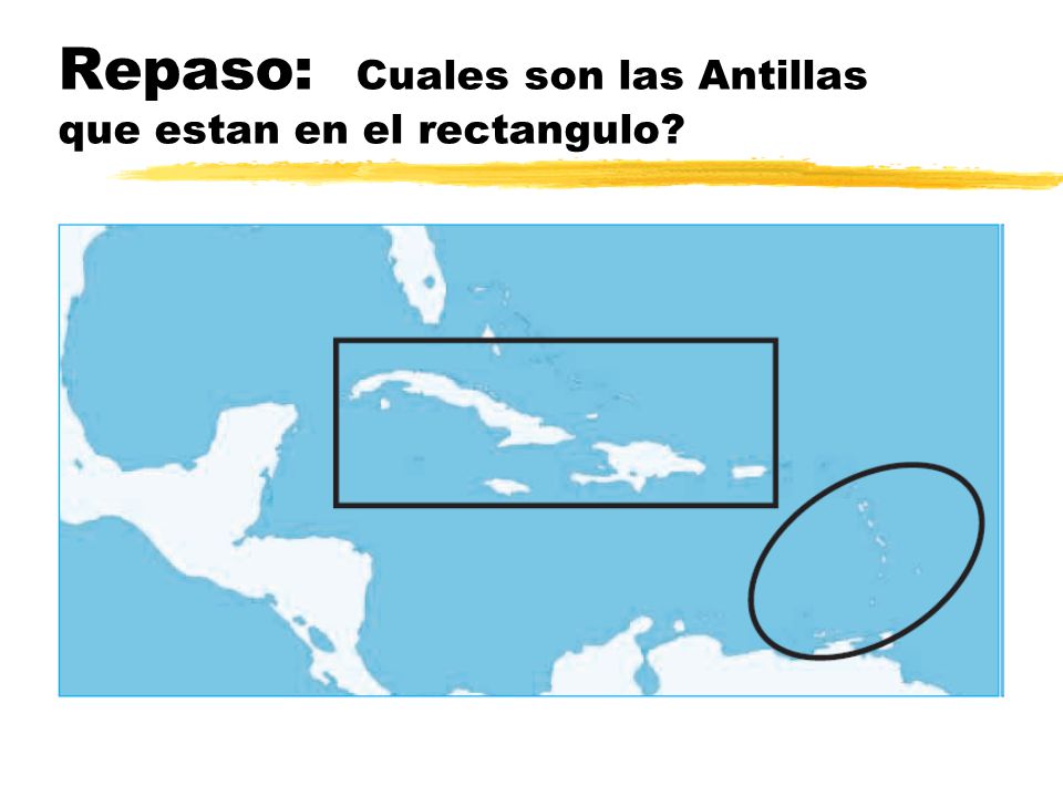 Repaso: Cuales son las Antillas que estan en el rectangulo
