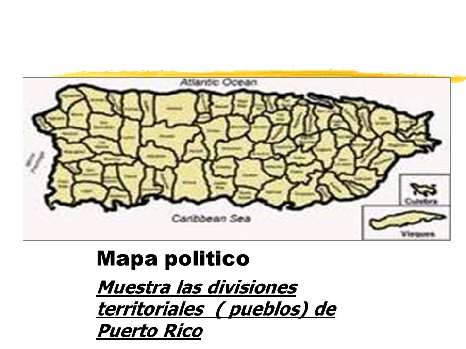 Mapa De Puerto Rico Con Sus Pueblos.