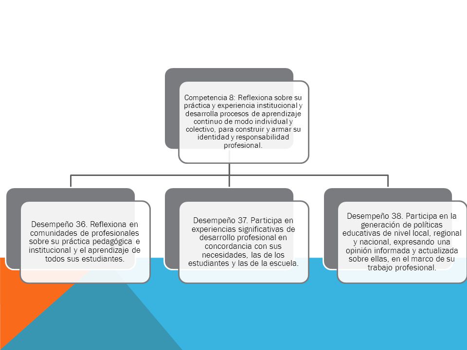Competencia 8: Reflexiona sobre su práctica y experiencia institucional y desarrolla procesos de aprendizaje continuo de modo individual y colectivo, para construir y armar su identidad y responsabilidad profesional.