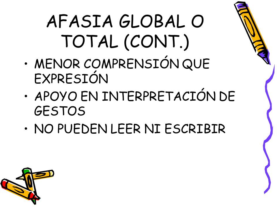 AFASIA GLOBAL O TOTAL (CONT.)