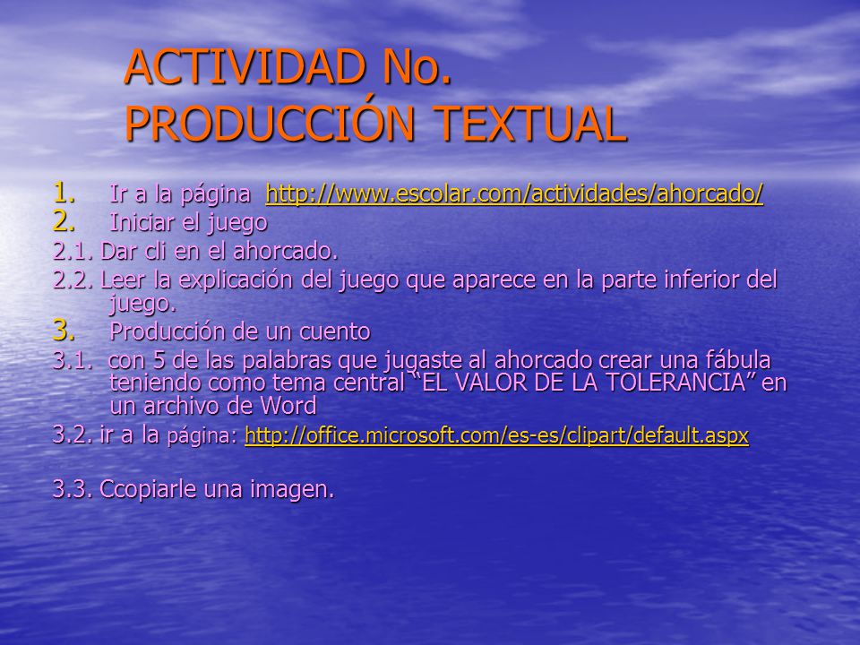 ACTIVIDAD No. PRODUCCIÓN TEXTUAL