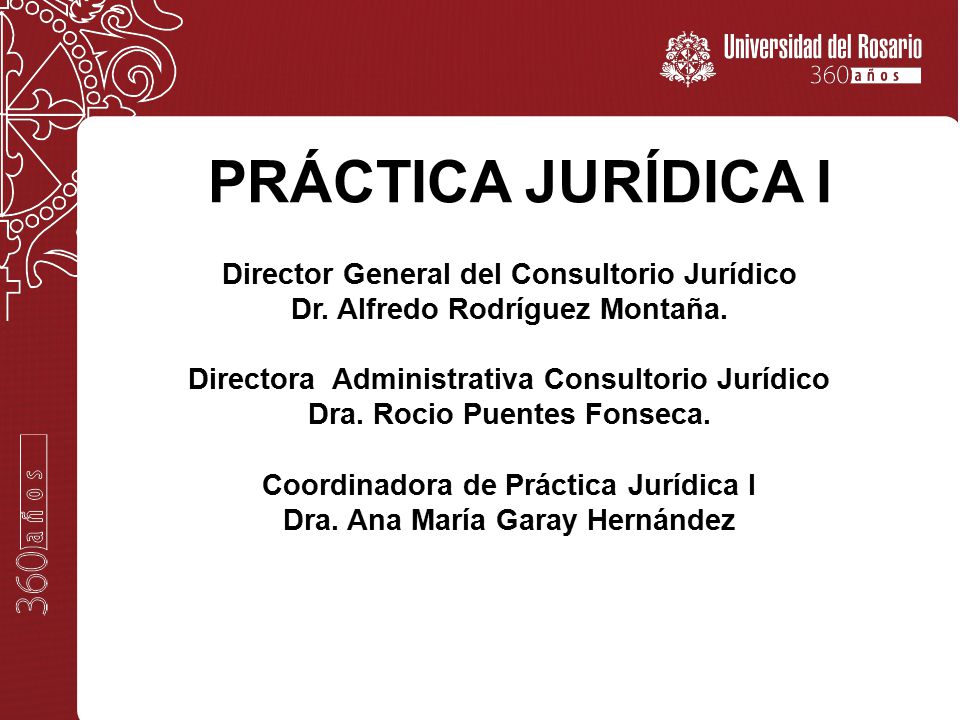 PRÁCTICA JURÍDICA I Director General del Consultorio Jurídico