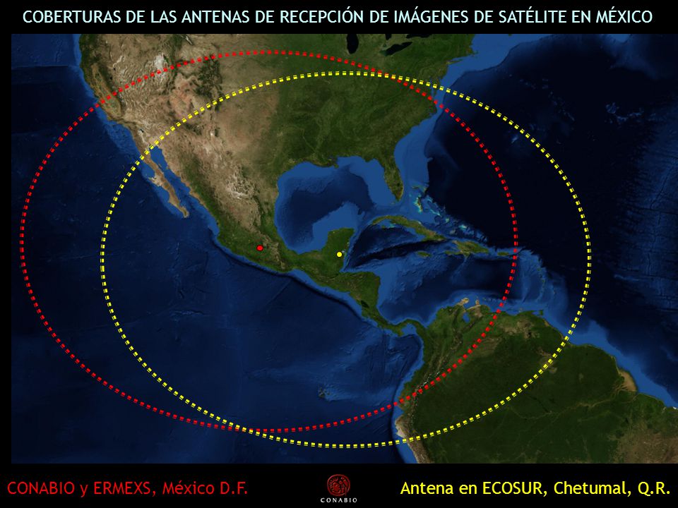CONABIO y ERMEXS, México D.F. Antena en ECOSUR, Chetumal, Q.R.