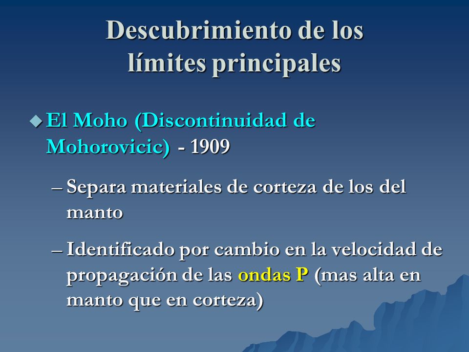Descubrimiento de los límites principales