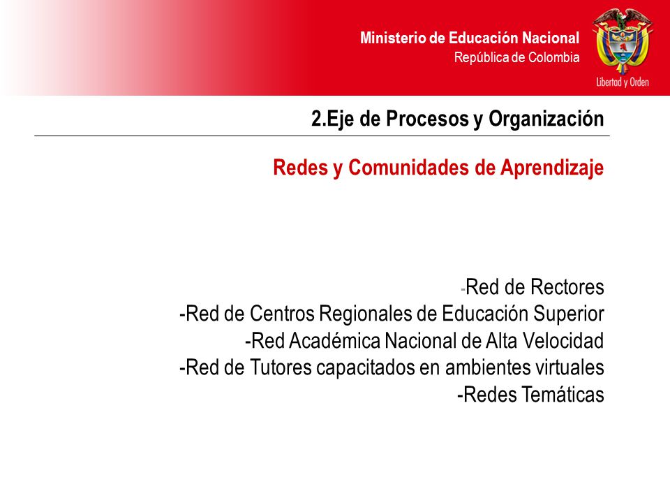 2.Eje de Procesos y Organización Redes y Comunidades de Aprendizaje