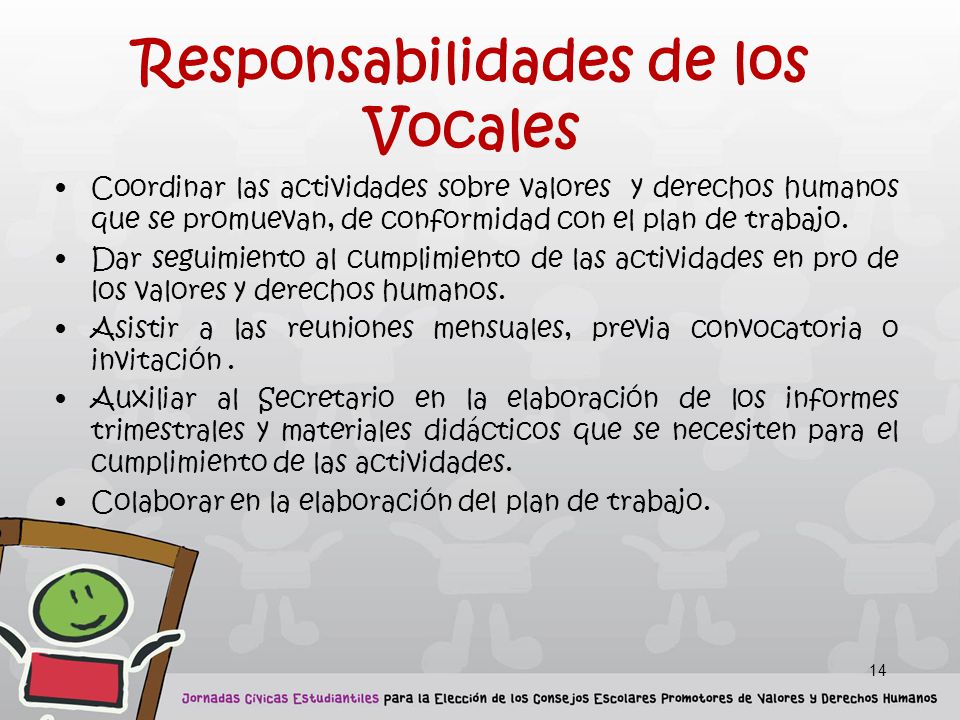 Responsabilidades de los Vocales