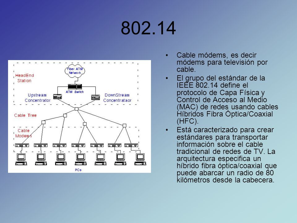 Cable módems, es decir módems para televisión por cable.