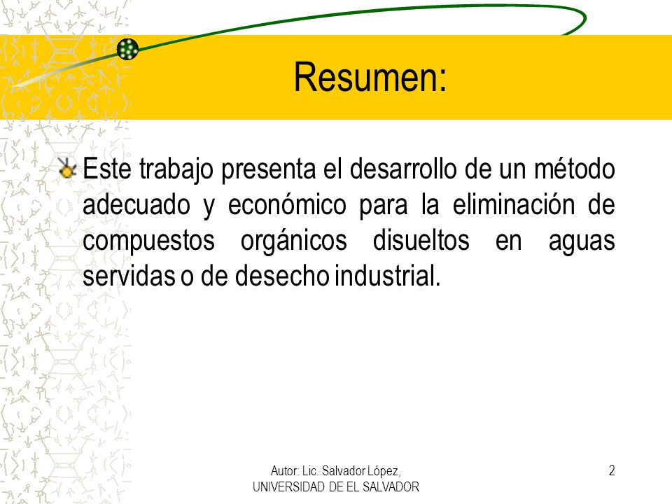 Autor: Lic. Salvador López, UNIVERSIDAD DE EL SALVADOR