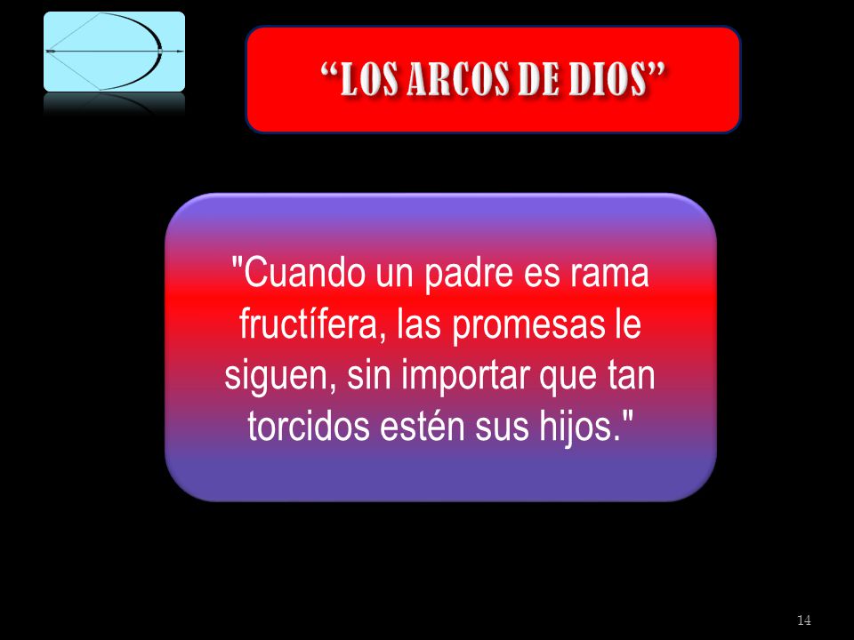 LOS ARCOS DE DIOS Cuando un padre es rama fructífera, las promesas le siguen, sin importar que tan torcidos estén sus hijos.