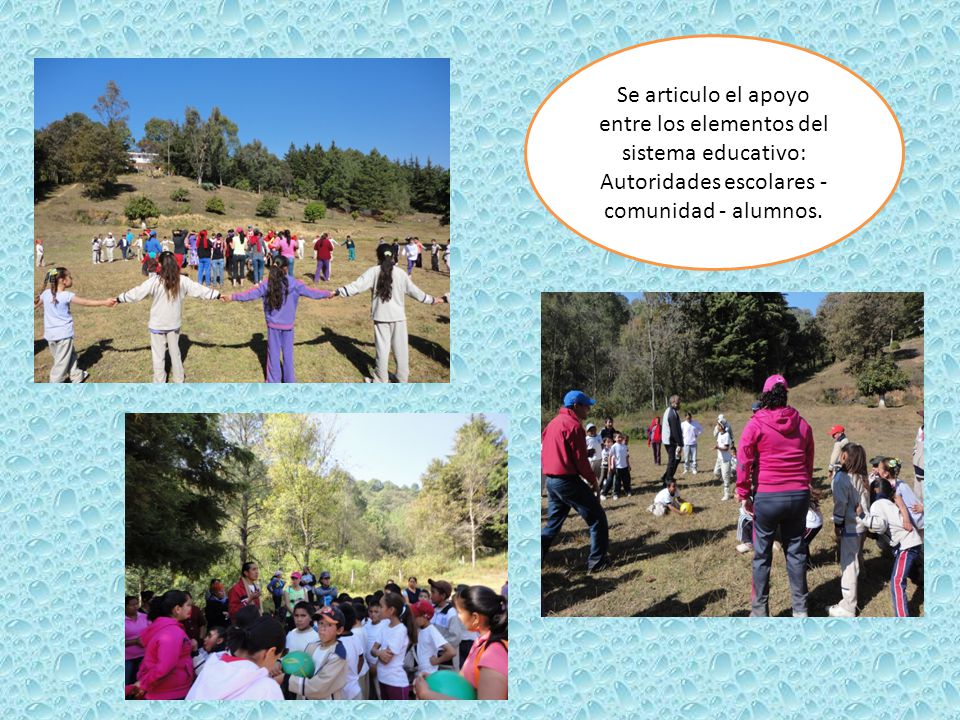 Se articulo el apoyo entre los elementos del sistema educativo: Autoridades escolares - comunidad - alumnos.