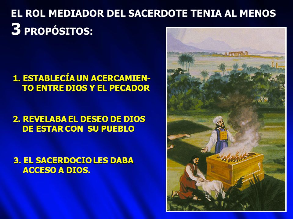 3 PROPÓSITOS: EL ROL MEDIADOR DEL SACERDOTE TENIA AL MENOS