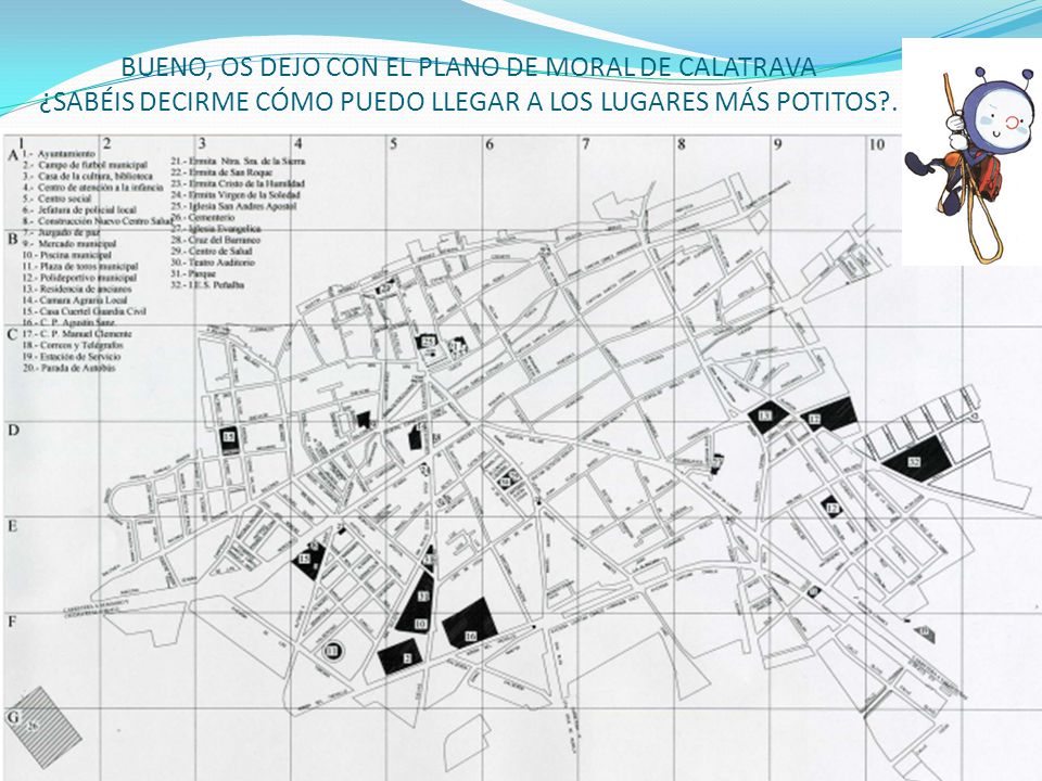 BUENO, OS DEJO CON EL PLANO DE MORAL DE CALATRAVA ¿SABÉIS DECIRME CÓMO PUEDO LLEGAR A LOS LUGARES MÁS POTITOS .