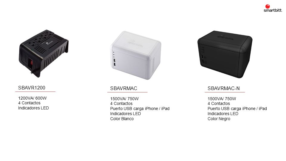 SBAVR1200 SBAVRMAC SBAVRMAC-N 1200VA/ 600W 4 Contactos Indicadores LED