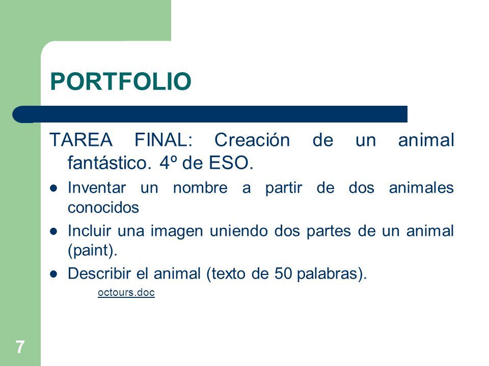 PORTFOLIO TAREA FINAL: Creación de un animal fantástico. 4º de ESO.