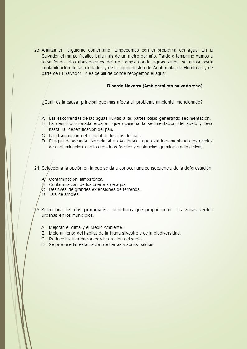 Analiza el siguiente comentario Empecemos con el problema del agua