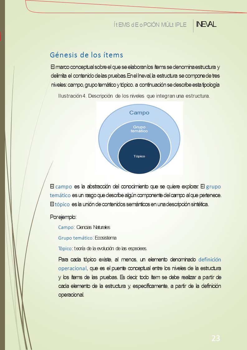 Ilustración 4. Descripción de los niveles que integran una estructura.