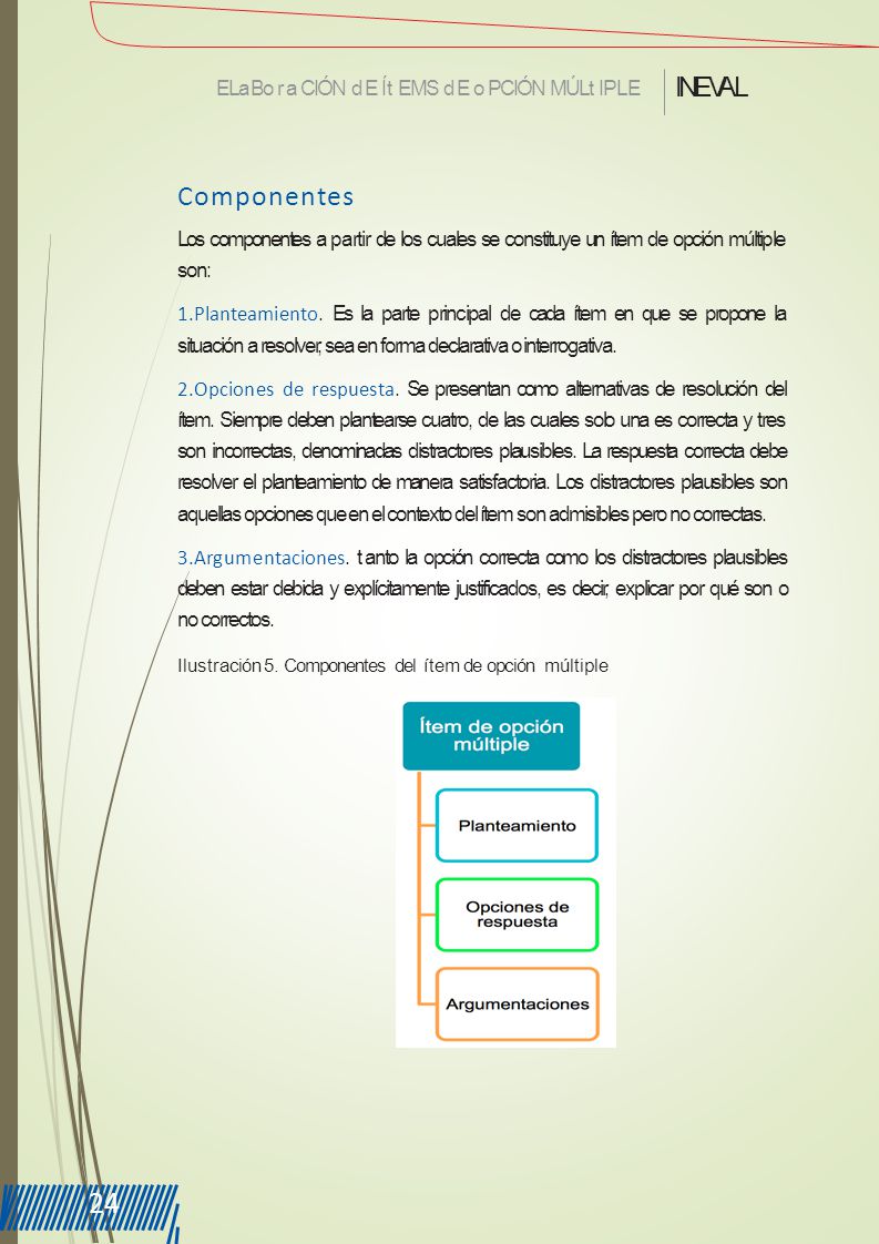 24 INEVAL Componentes ELa Bora CIÓN d E Ít EMS d E o PCIÓN MÚLt IPLE