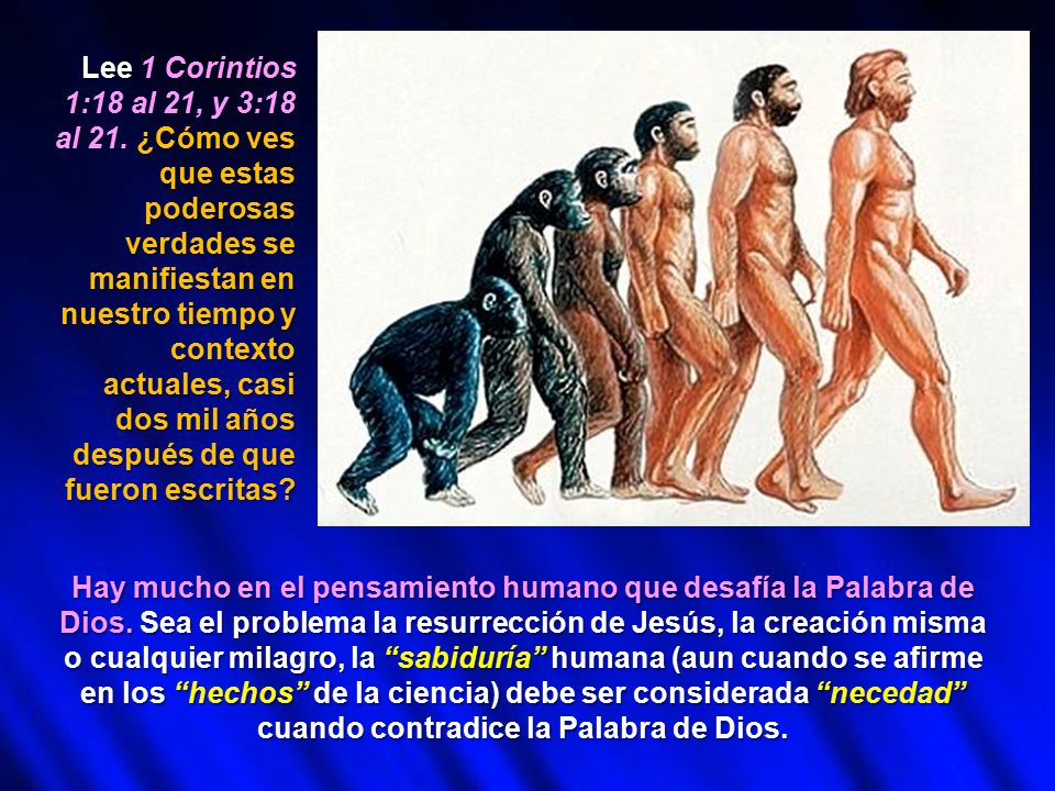 Lee 1 Corintios 1:18 al 21, y 3:18 al 21. ¿Cómo ves que estas poderosas verdades se manifiestan en nuestro tiempo y contexto actuales, casi dos mil años después de que fueron escritas