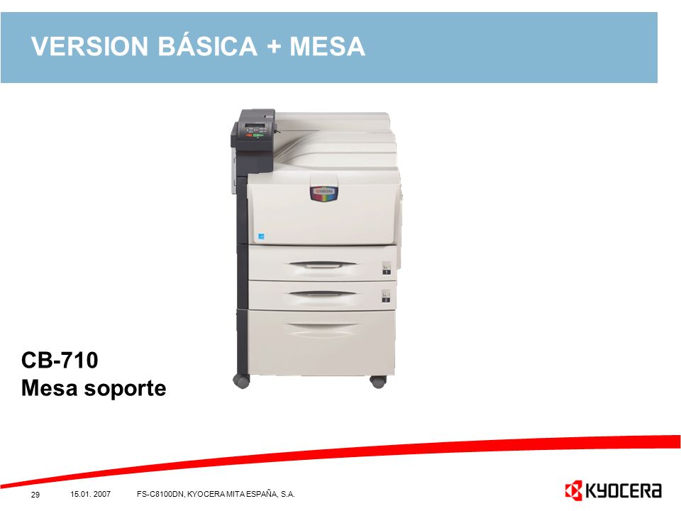 VERSION BÁSICA + MESA CB-710 Mesa soporte Handout / Notes