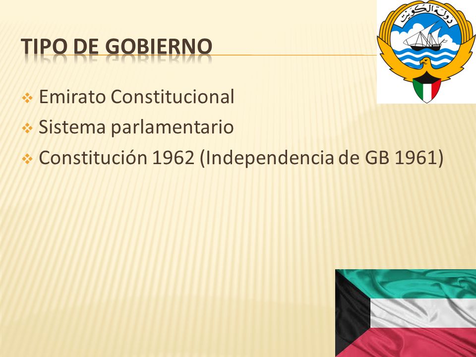 Tipo de gobierno Emirato Constitucional Sistema parlamentario