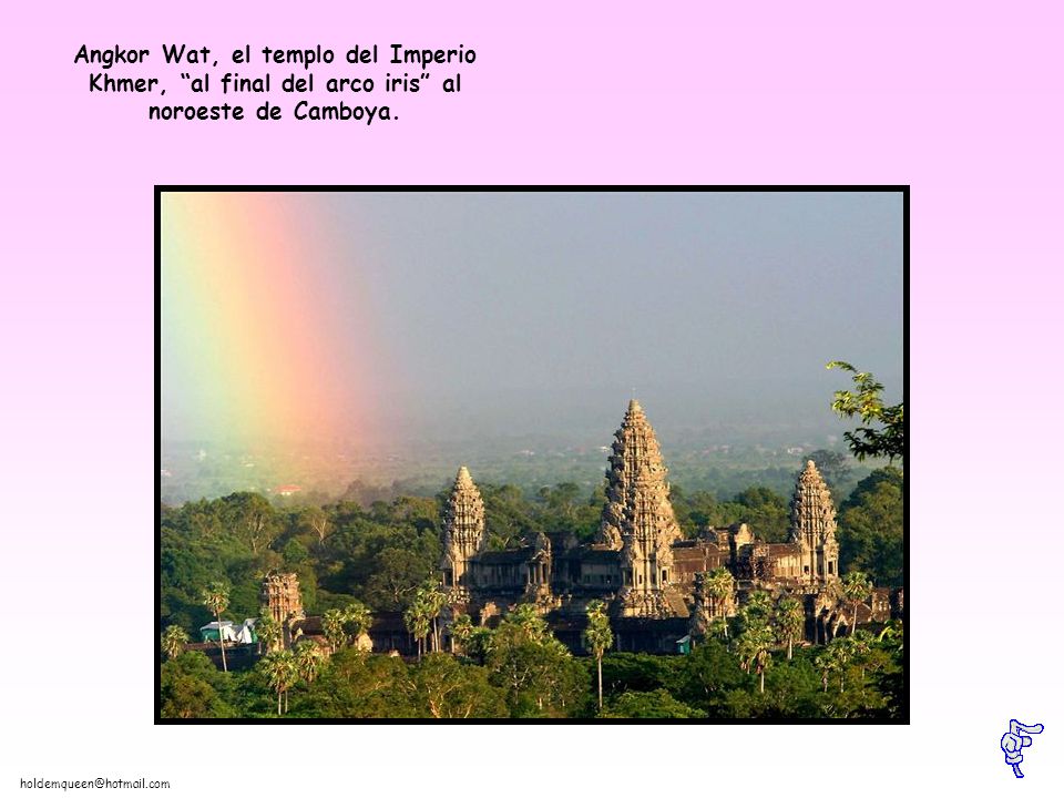 Angkor Wat, el templo del Imperio Khmer, al final del arco iris al noroeste de Camboya.
