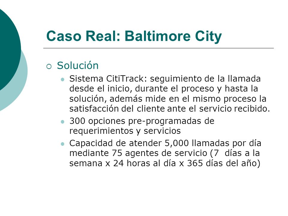 Caso Real: Baltimore City
