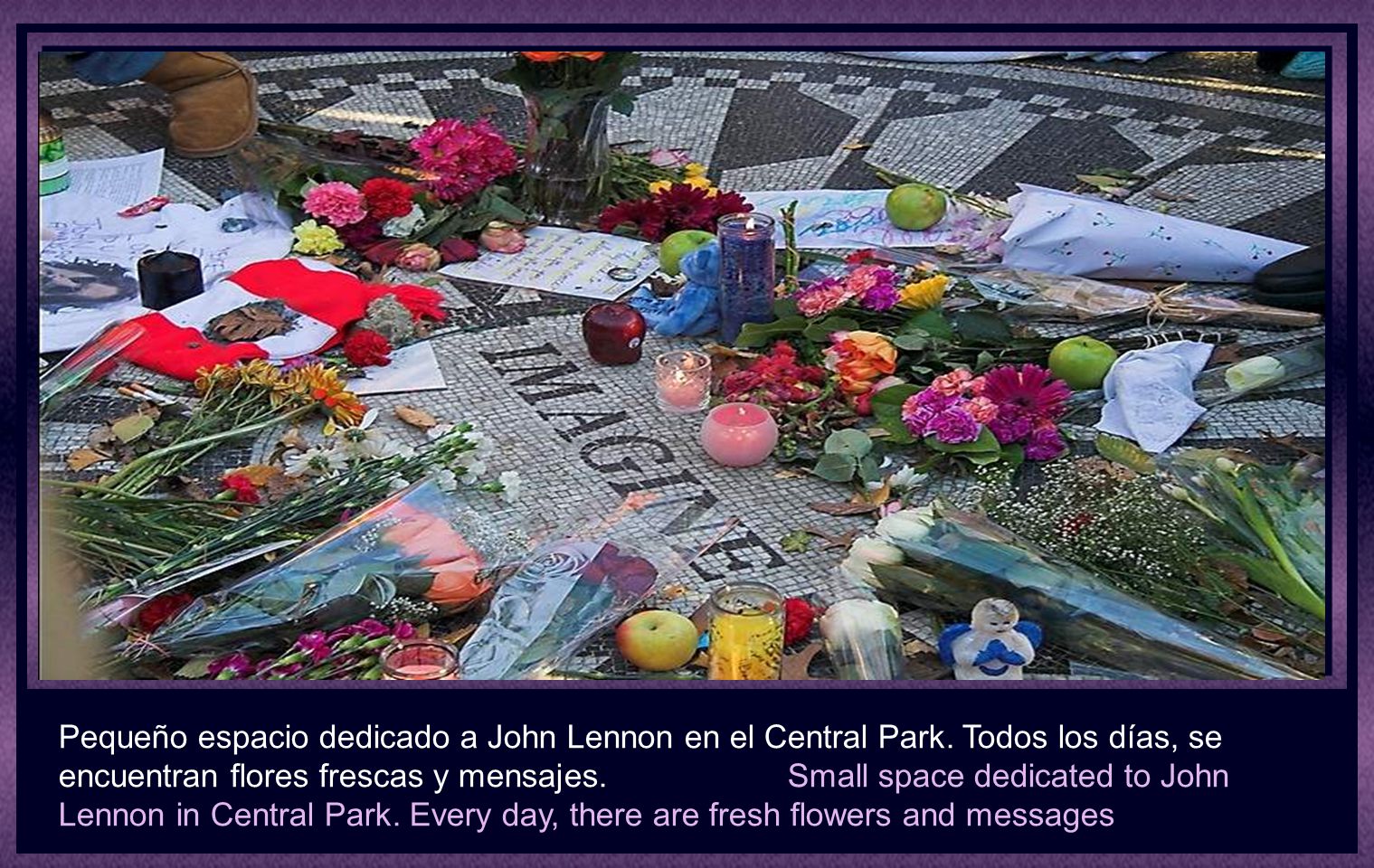 Pequeño espacio dedicado a John Lennon en el Central Park