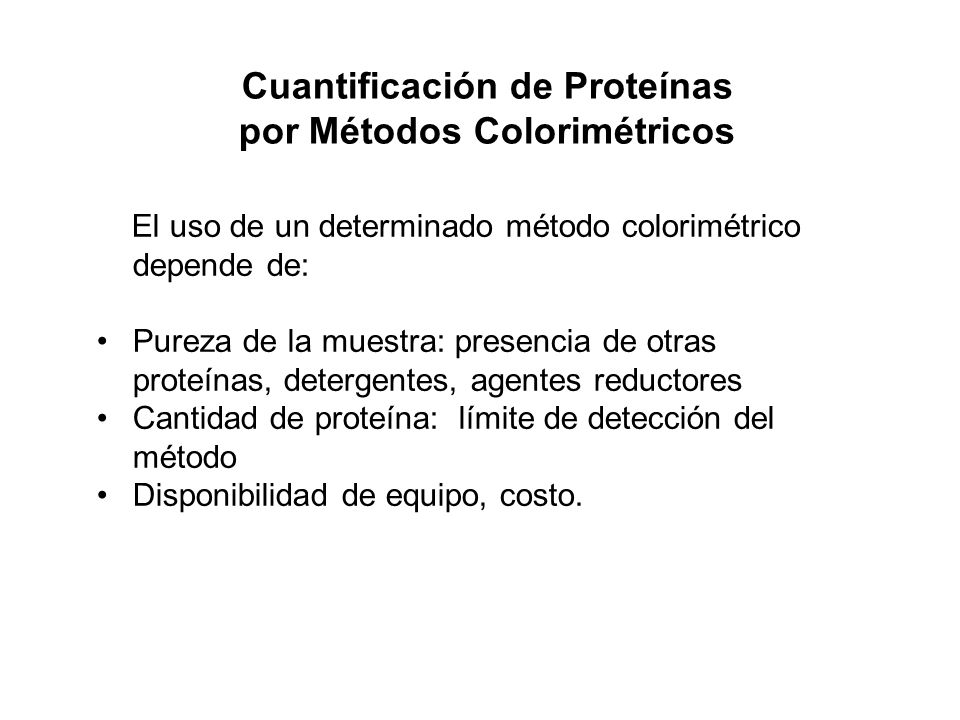 Cuantificación de Proteínas por Métodos Colorimétricos