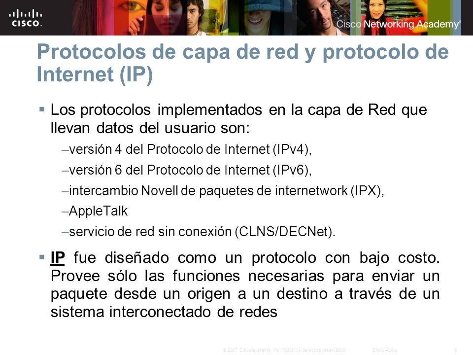 Protocolos de capa de red y protocolo de Internet (IP)