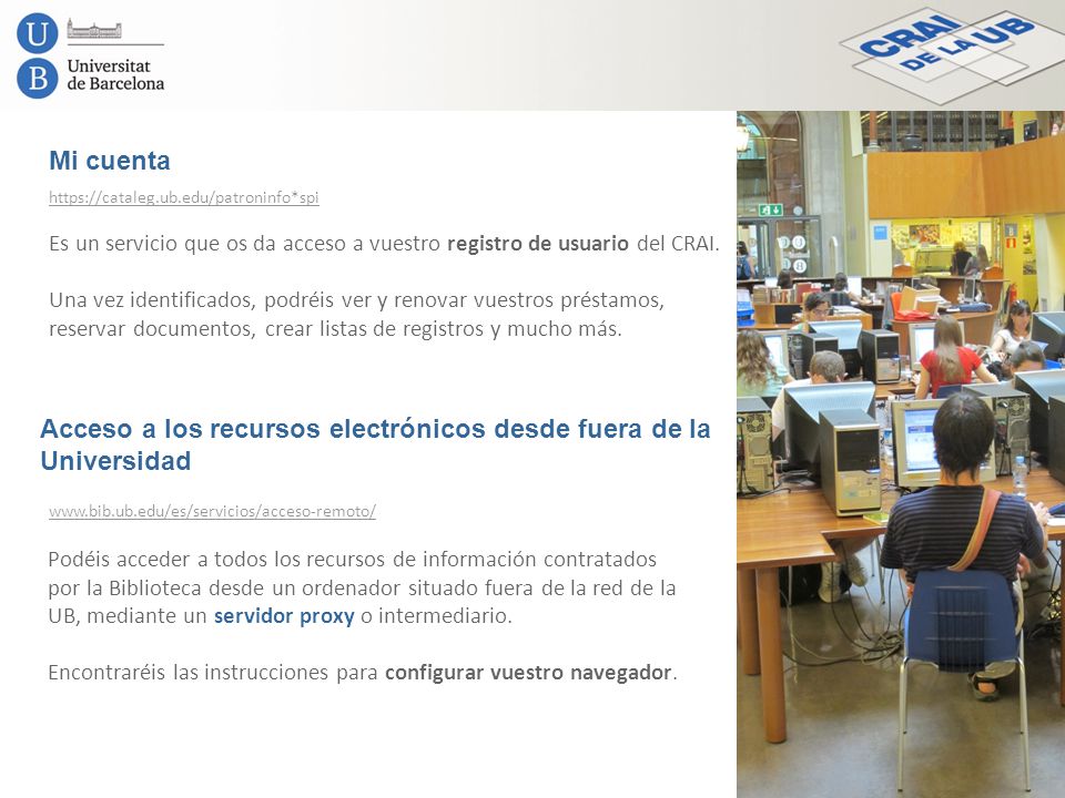Acceso a los recursos electrónicos desde fuera de la Universidad