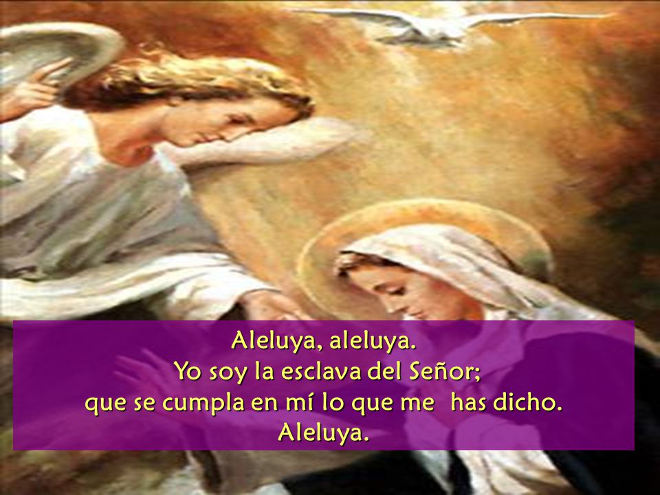 Yo soy la esclava del Señor; que se cumpla en mí lo que me has dicho.